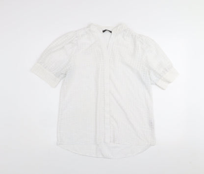 Dunnes Women’s White Short Sleeve Woven Tunic Blouse Size 12