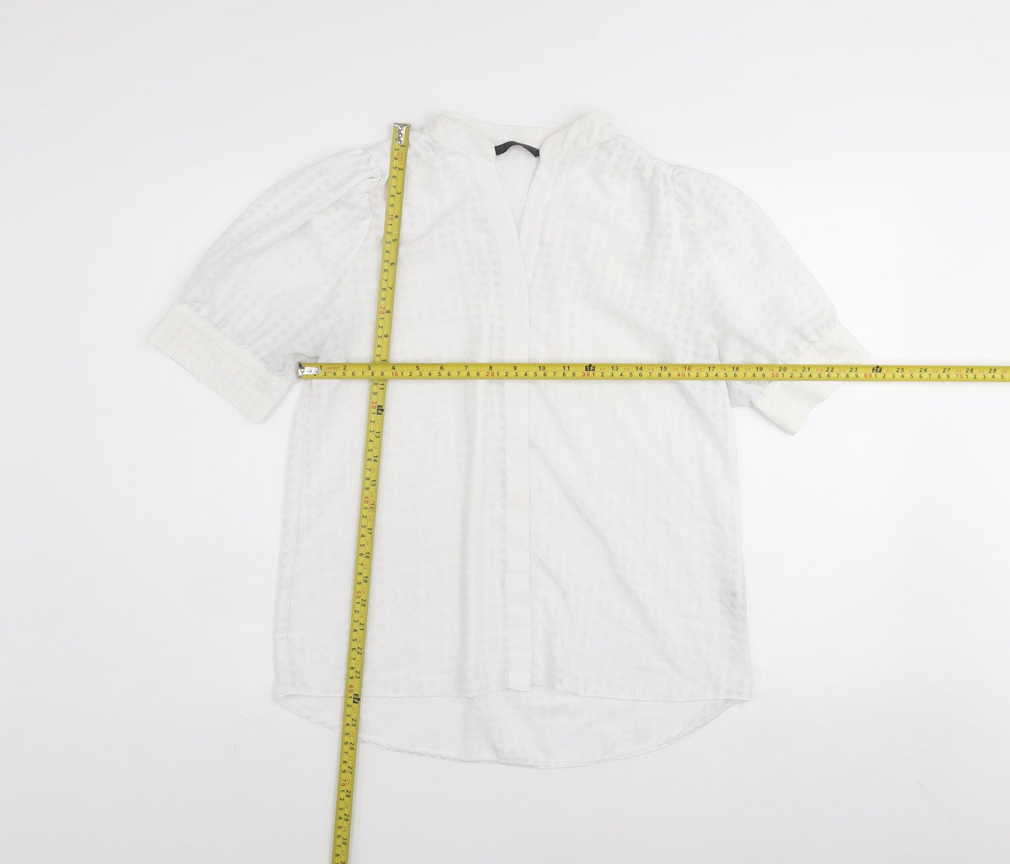 Dunnes Women’s White Short Sleeve Woven Tunic Blouse Size 12