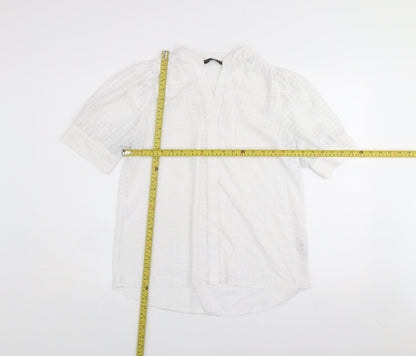 Dunnes Women’s White Short Sleeve Woven Tunic Blouse Size 12