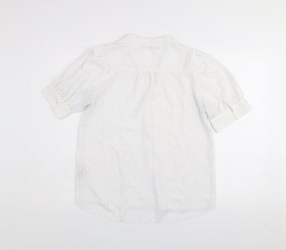 Dunnes Women’s White Short Sleeve Woven Tunic Blouse Size 12