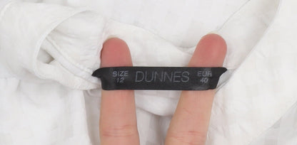 Dunnes Women’s White Short Sleeve Woven Tunic Blouse Size 12