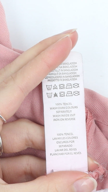 Denim Co. Women's Pink Long Sleeve Shirt Dress Size 10