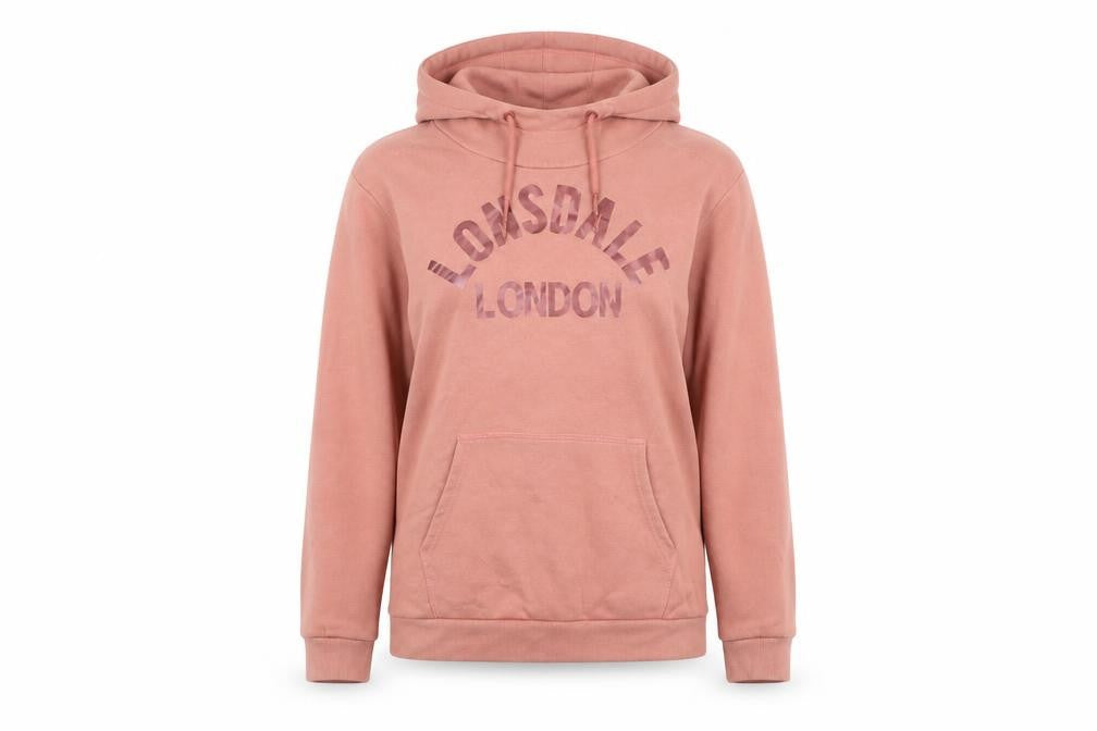 Womens UK Size 12 Lonsdale Pink Pullover Hoodie