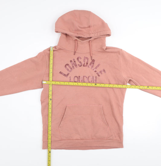 Lonsdale London Women's Pink Pullover Hoodie Size 12 Cotton Blend
