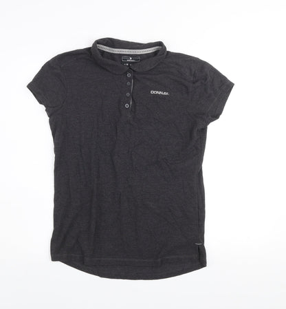 Womens UK Size 14 Donnay Black Basic Polo