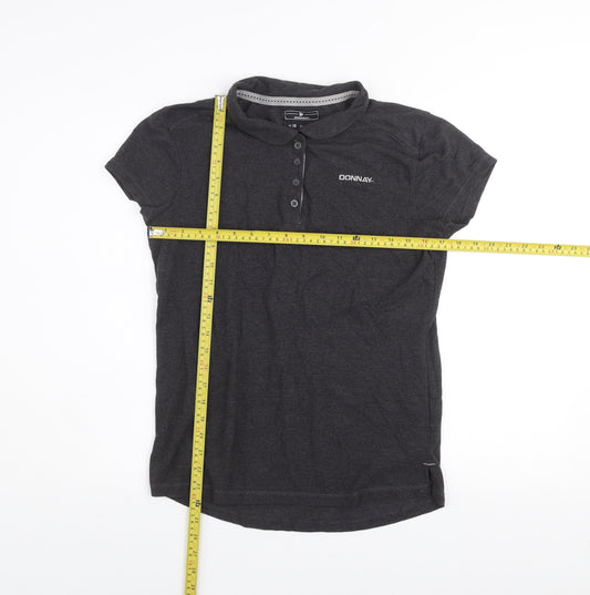 Womens UK Size 14 Donnay Black Basic Polo