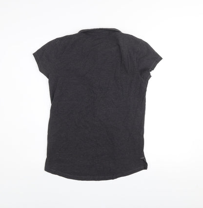 Womens UK Size 14 Donnay Black Basic Polo
