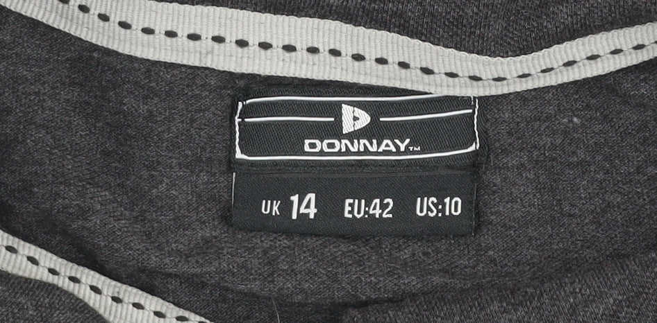 Womens UK Size 14 Donnay Black Basic Polo