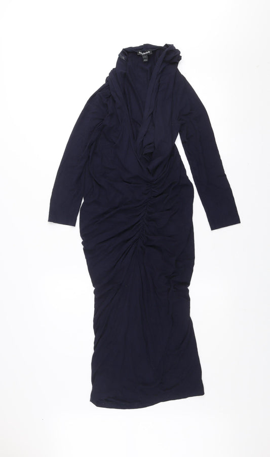 Isabella Oliver Women Blue Size 8 Maternity Bodycon Knee Length Dress