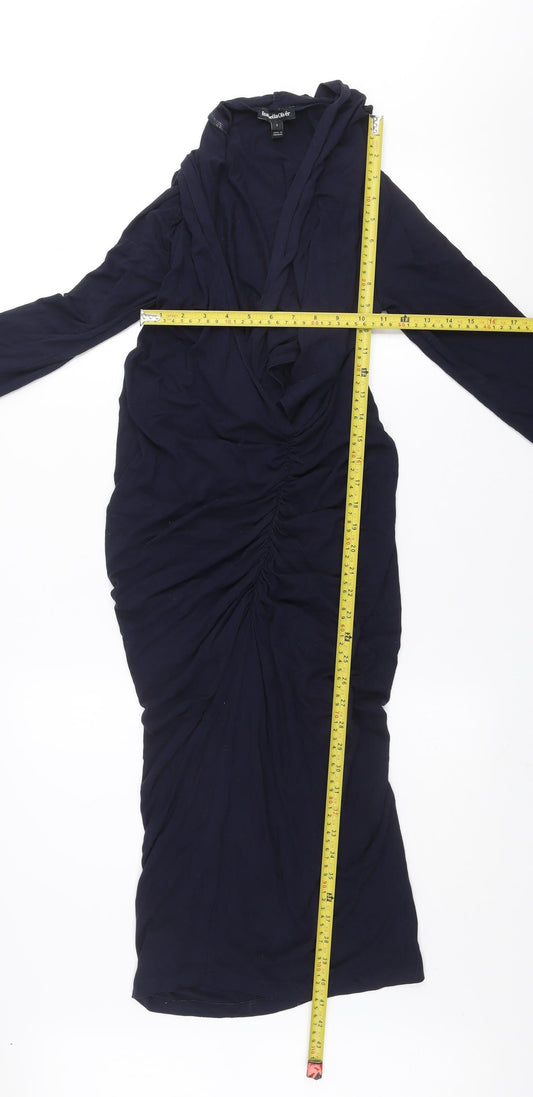 Isabella Oliver Women Blue Size 8 Maternity Bodycon Knee Length Dress
