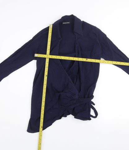 Womens UK Size 2 Isabella Oliver Blue Wrap Blouse