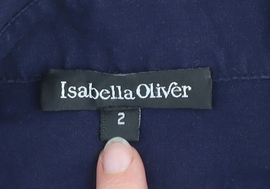 Womens UK Size 2 Isabella Oliver Blue Wrap Blouse