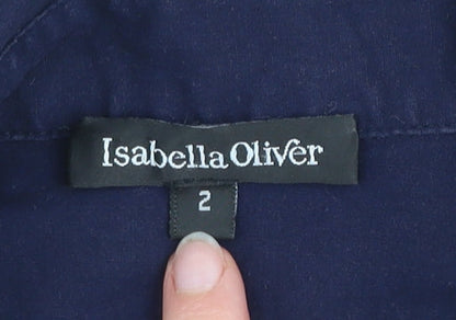 Womens UK Size 2 Isabella Oliver Blue Wrap Blouse