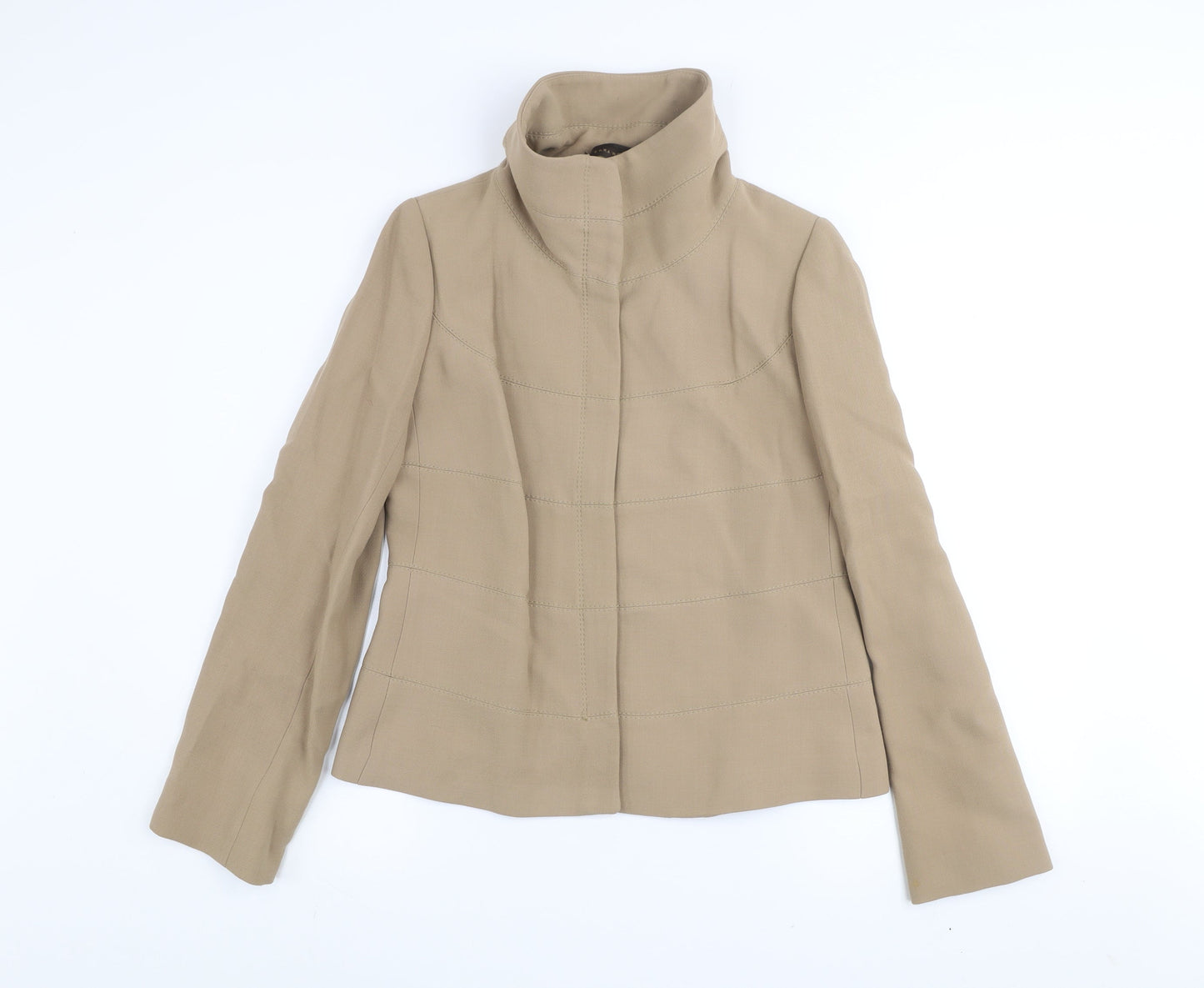 Womens UK Size S Zara Beige Basic Jacket