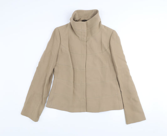 Womens UK Size S Zara Beige Basic Jacket