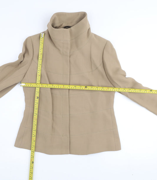 Womens UK Size S Zara Beige Basic Jacket