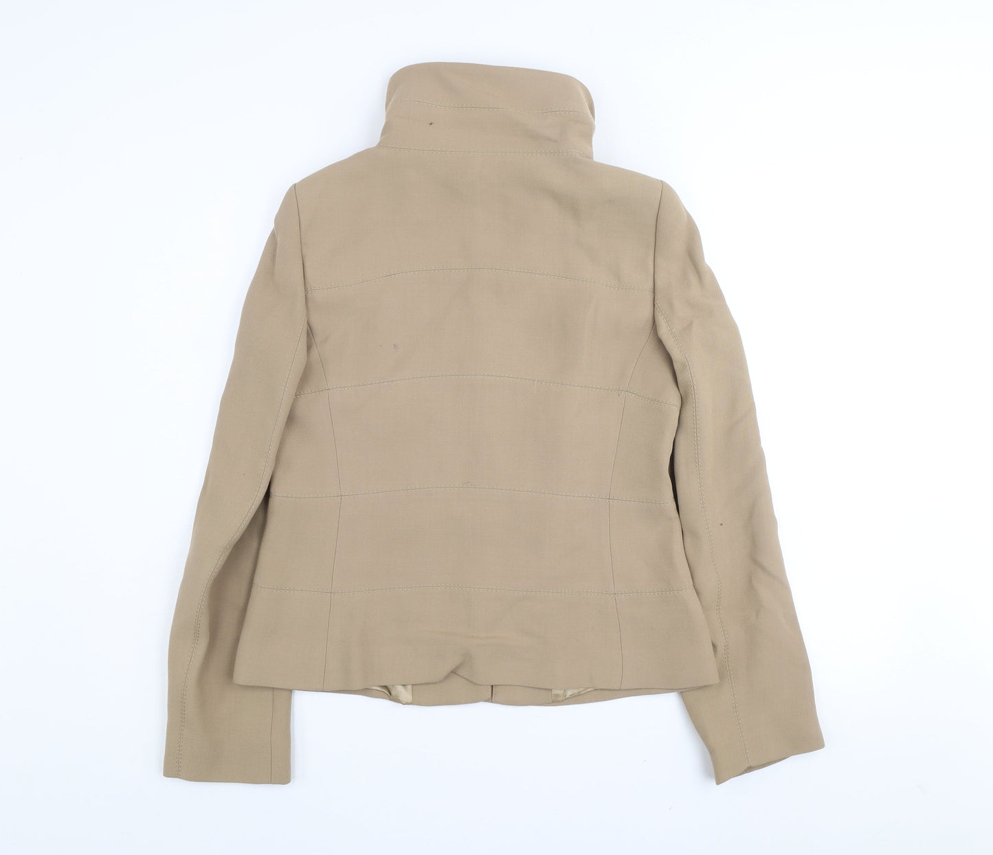 Womens UK Size S Zara Beige Basic Jacket