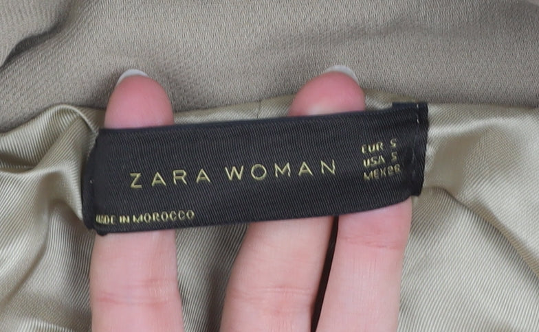Womens UK Size S Zara Beige Basic Jacket
