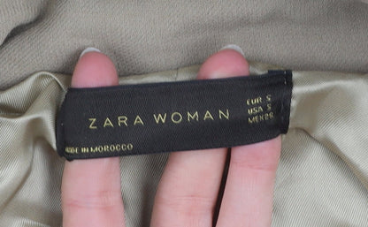 Womens UK Size S Zara Beige Basic Jacket