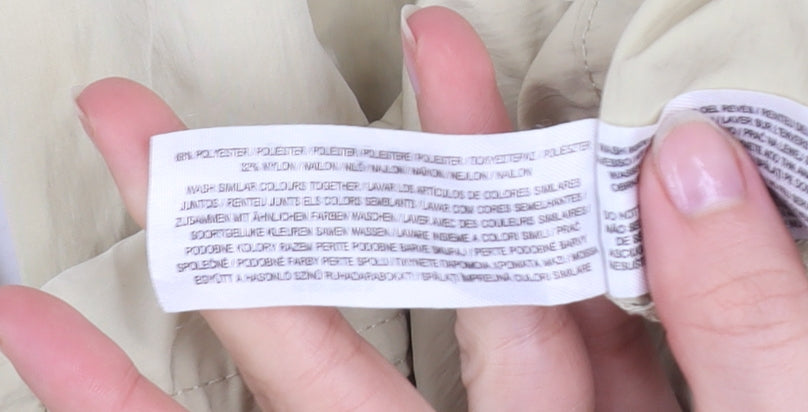 Primark Womens Beige Cargo Trousers Size 10 Elastic Waist Lightweight