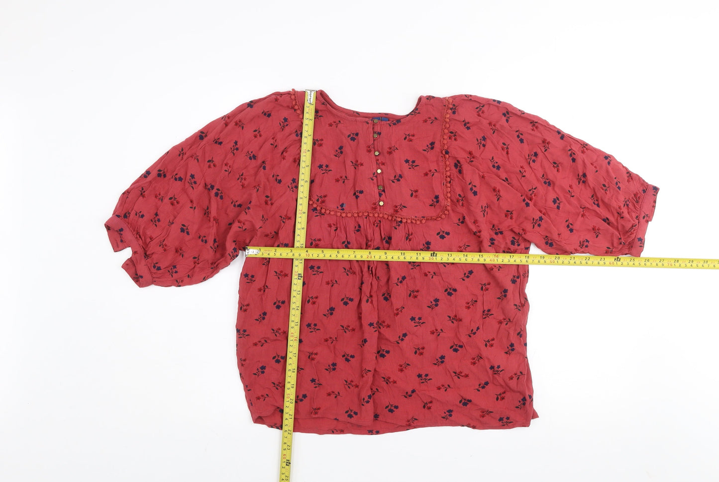 Womens UK Size S Fame Forever Red Peasant Blouse