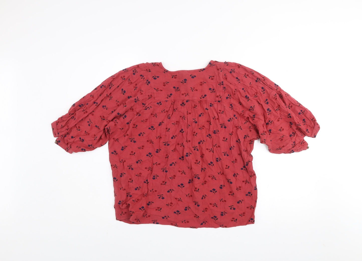 Womens UK Size S Fame Forever Red Peasant Blouse