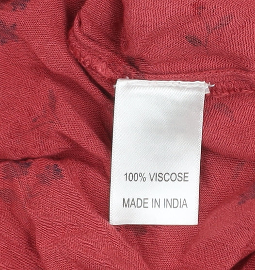 Womens UK Size S Fame Forever Red Peasant Blouse