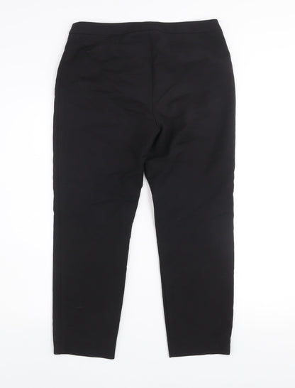 Marks and Spencer Women Black Size 10 Ankle Tapered Slim Trousers