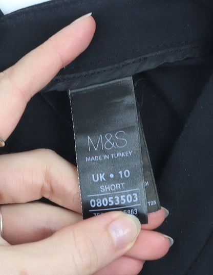 Marks and Spencer Women Black Size 10 Ankle Tapered Slim Trousers