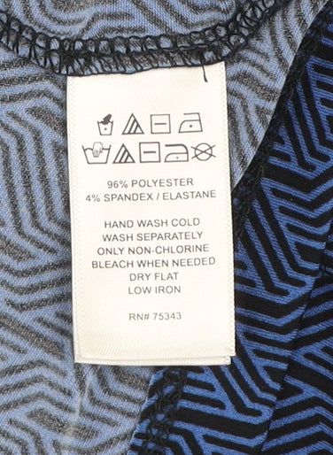 Womens UK Size L Tahari Blue Tunic Blouse
