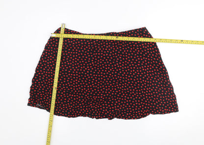 Primark Women's Black Floral Viscose A-Line Skirt Size 18