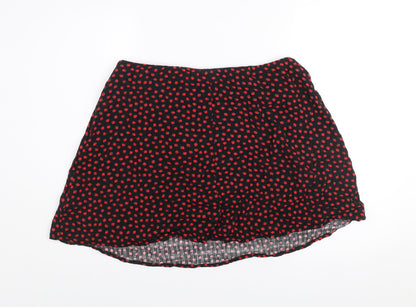 Primark Women's Black Floral Viscose A-Line Skirt Size 18