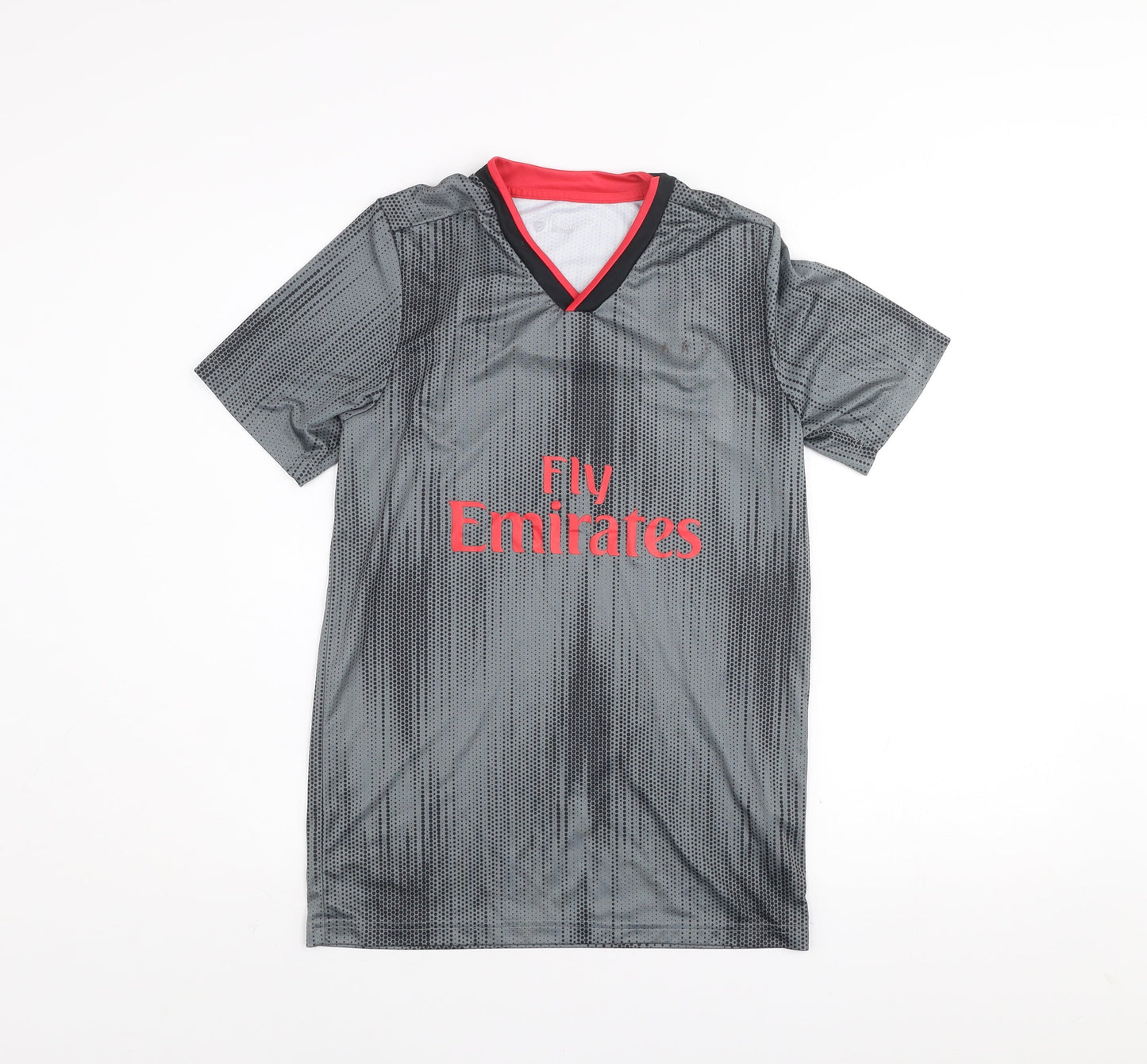 Mens UK Size S SL Benfica Grey Football T-Shirt