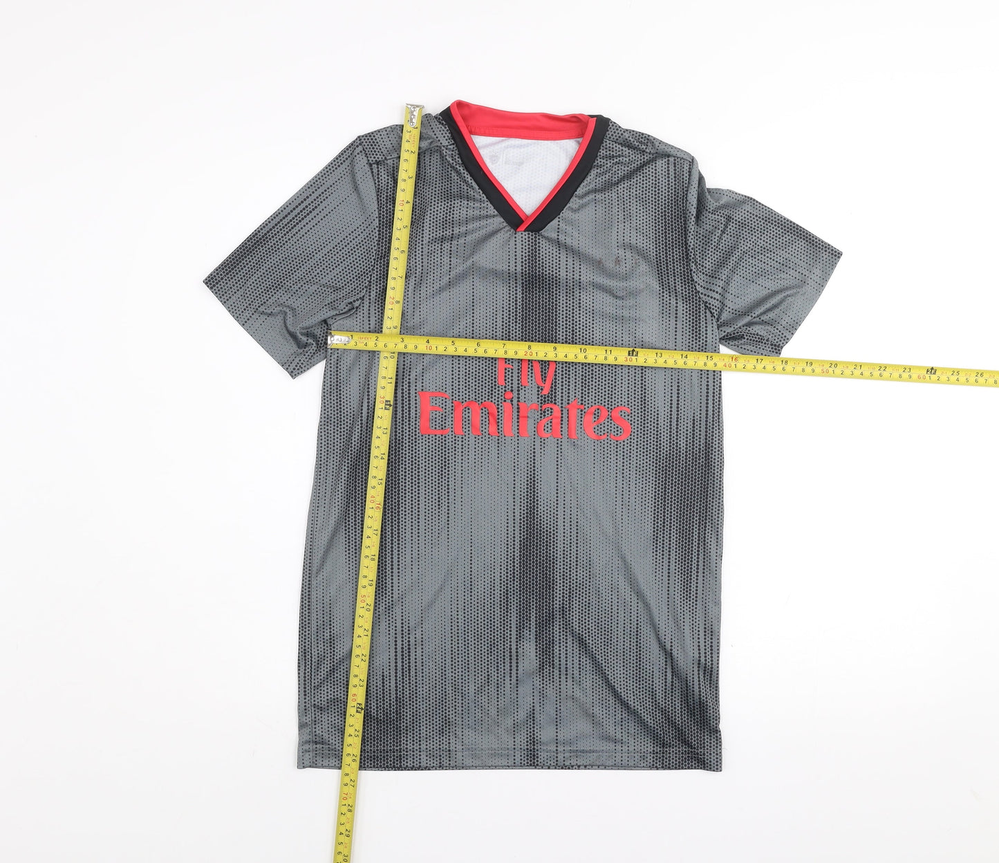 Mens UK Size S SL Benfica Grey Football T-Shirt