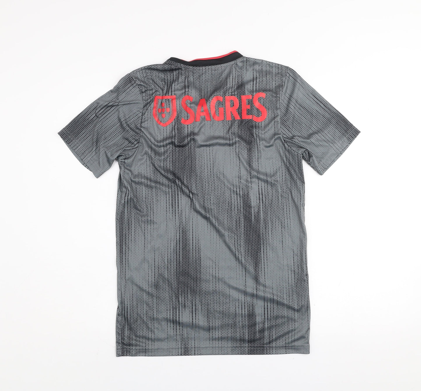 Mens UK Size S SL Benfica Grey Football T-Shirt
