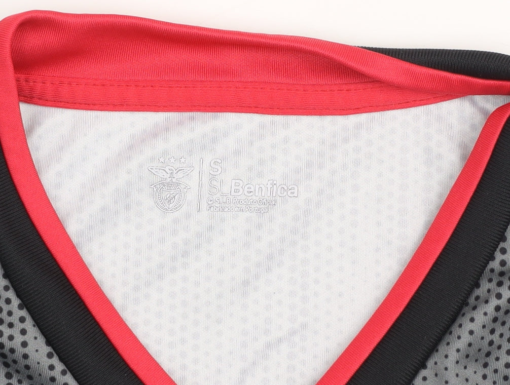 Mens UK Size S SL Benfica Grey Football T-Shirt