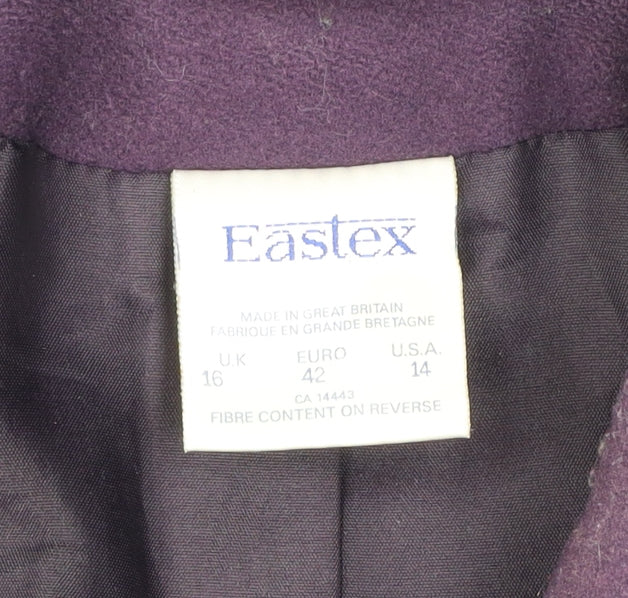 Womens UK Size 16 Eastex Purple Overcoat