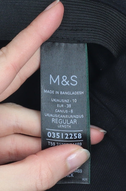 Womens UK Size 10 Marks and Spencer Regular Fit Business Workwear Casual Black T