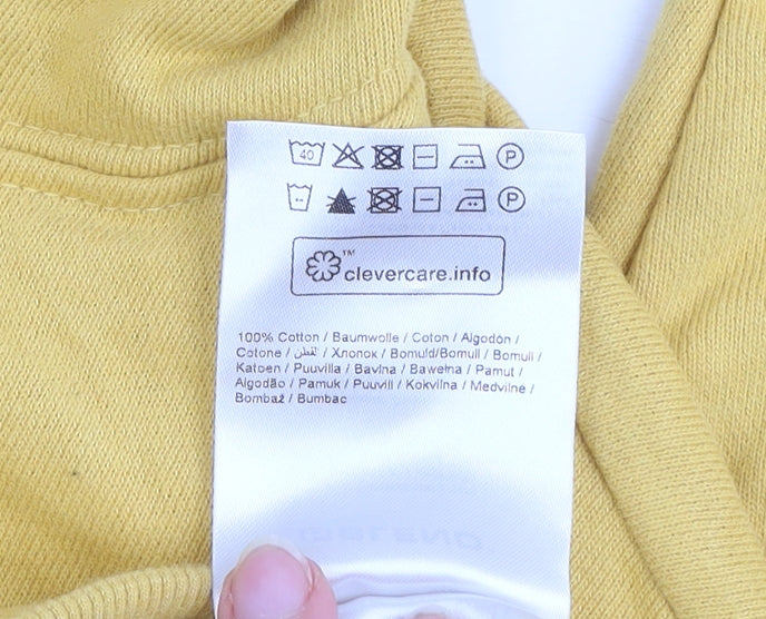 Mens UK Size M Blend Yellow Pullover Hoodie