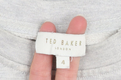 Womens UK Size 14 Ted Baker Grey Pullover Sweatshirt