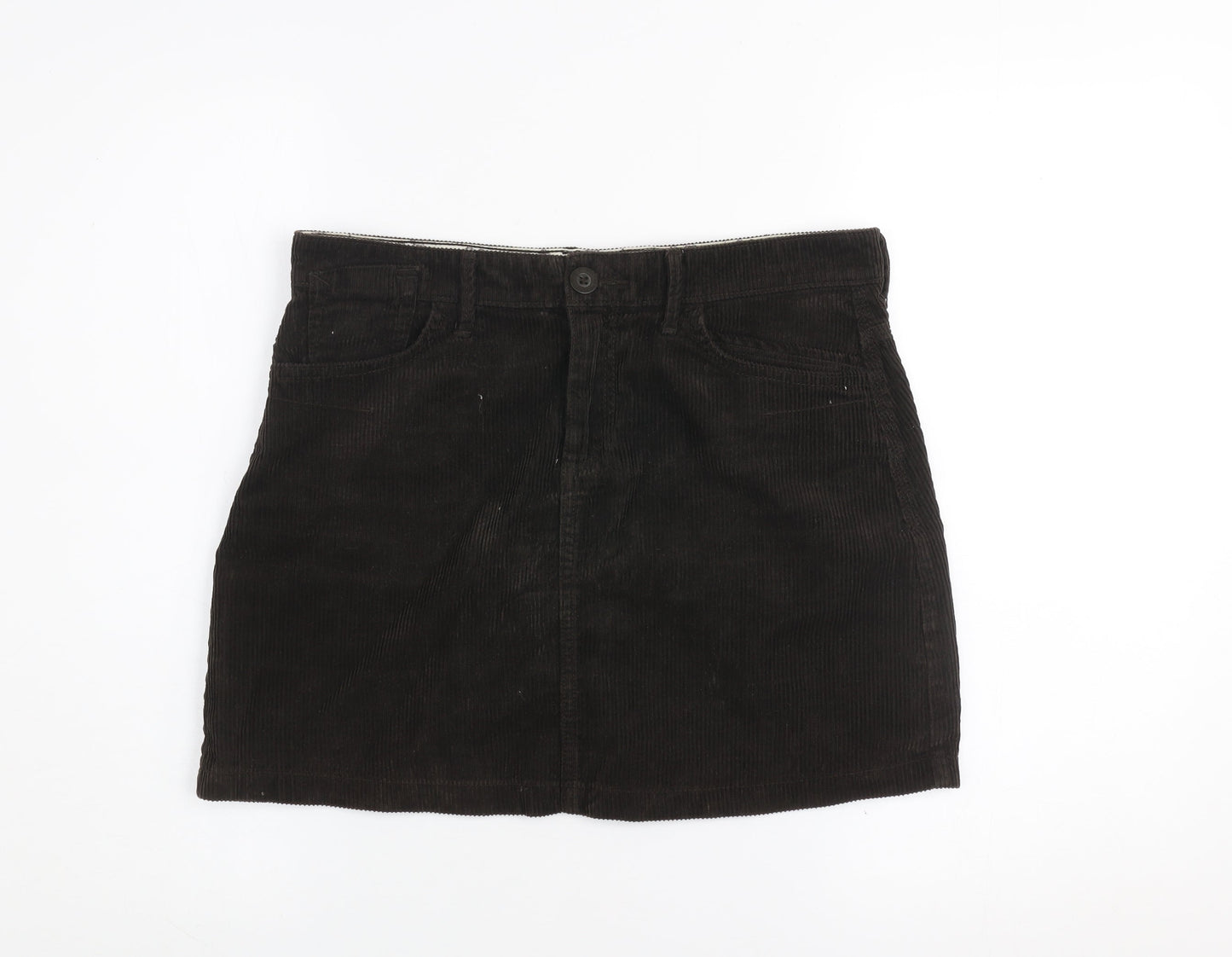Marks and Spencer Women Brown Corduroy Short Skirt UK 10