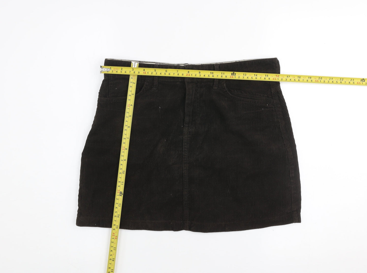Marks and Spencer Women Brown Corduroy Short Skirt UK 10