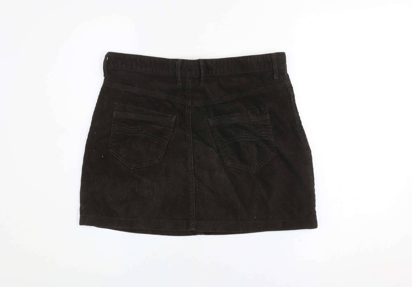 Marks and Spencer Women Brown Corduroy Short Skirt UK 10