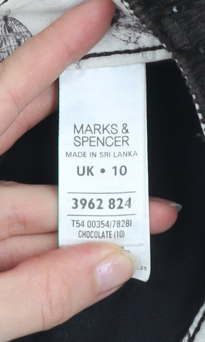 Marks and Spencer Women Brown Corduroy Short Skirt UK 10