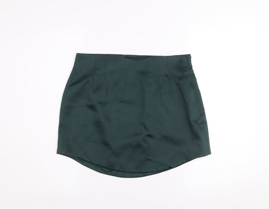 Womens UK Size L Zara Straight & Pencil Satin Skirt