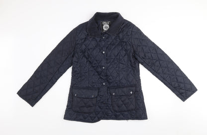Womens UK Size 10 Miss 21 Blue Quilted Coat