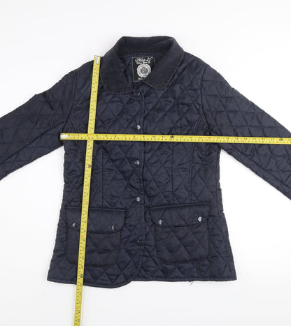 Womens UK Size 10 Miss 21 Blue Quilted Coat