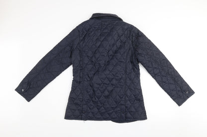 Womens UK Size 10 Miss 21 Blue Quilted Coat
