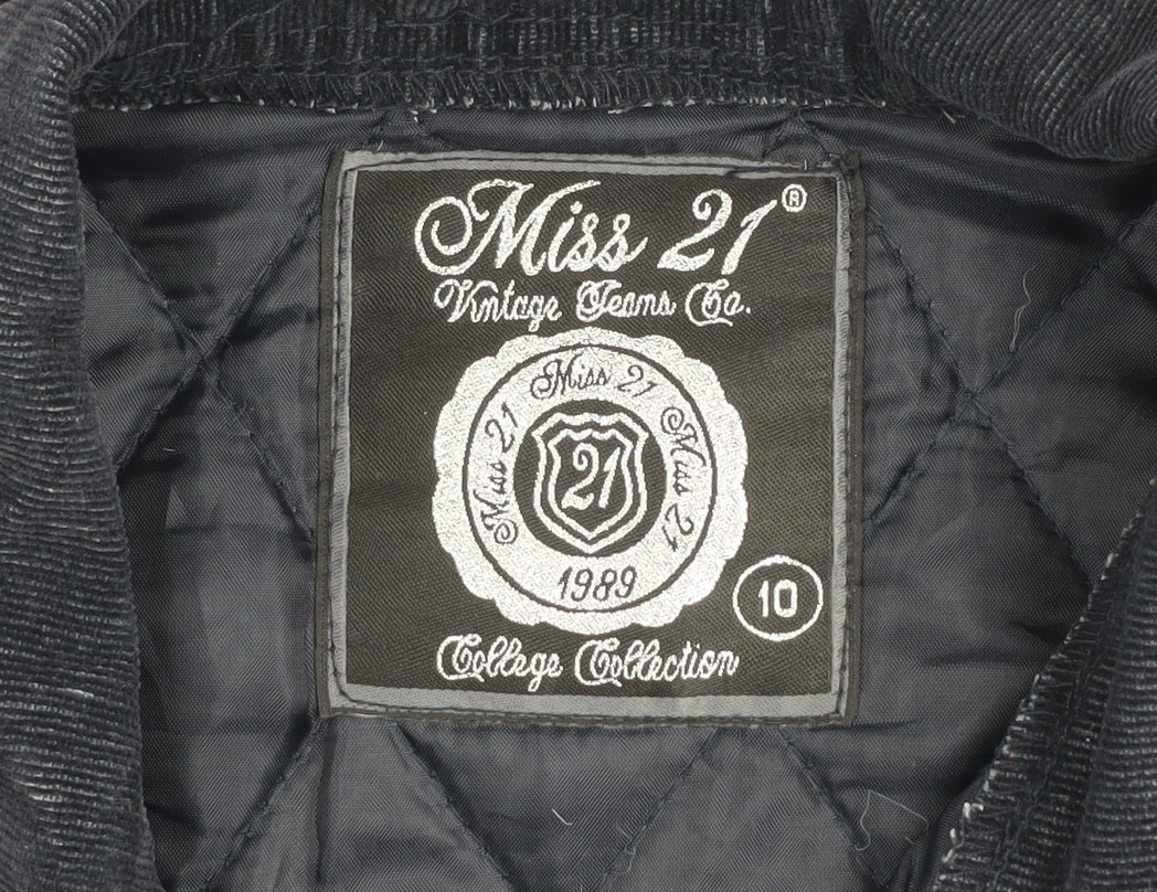 Womens UK Size 10 Miss 21 Blue Quilted Coat