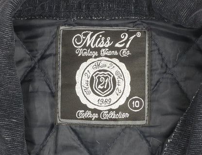 Womens UK Size 10 Miss 21 Blue Quilted Coat